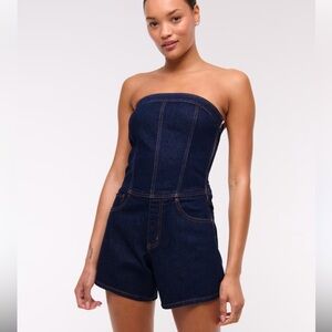 Abercrombie & Fitch Vintage Denim Strapless Romper corset style medium